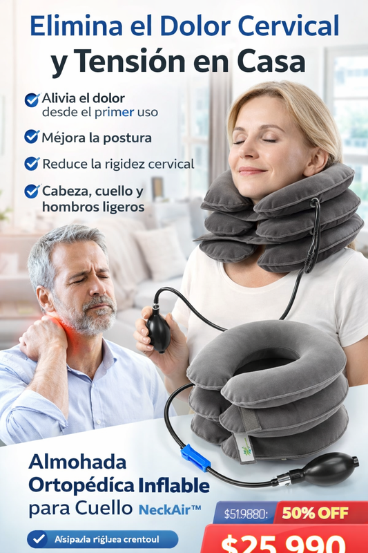 Almohada ortopédica inflable para cuell