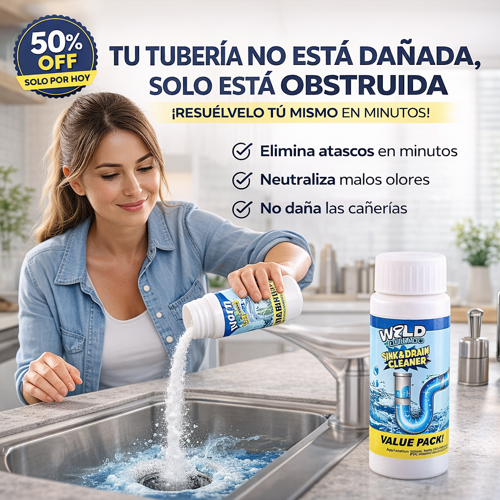 Polvo Limpiador De Drenaje - OFERTA INCREÍBLE LLEVA 3 X 1