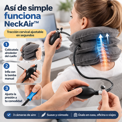 Almohada ortopédica inflable para cuell